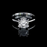 經典四爪弧形鏡底鑽石戒指款式 - WILLS JEWELLERY