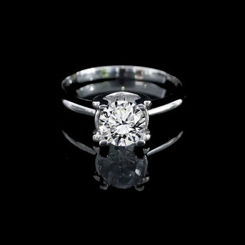 經典四爪弧形鏡底鑽石戒指款式 - WILLS JEWELLERY