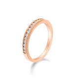 典雅珠邊鑽石線戒 - WILLS JEWELLERY