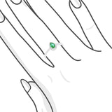 梨形綠寶石鑽石戒指 - WILLS JEWELLERY