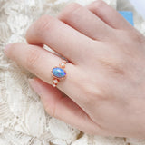 水晶蛋白石古典珠邊戒指 - WILLS JEWELLERY