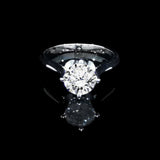 經典四爪皇冠雕刻刀肶鑽石戒指款式 - WILLS JEWELLERY