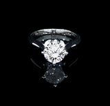 經典四爪皇冠雕刻刀肶鑽石戒指款式 - WILLS JEWELLERY