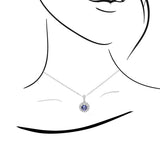 圓形坦桑石圍鑽珠邊吊墜 - WILLS JEWELLERY