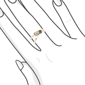 天然祖母綠切割綠黃雙色碧璽鑽石戒指 - WILLS JEWELLERY