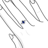 梨形藍寶石圍石鑽石戒指 - WILLS JEWELLERY