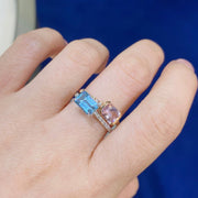 天然祖母綠形海藍寶鑽石戒指 - WILLS JEWELLERY
