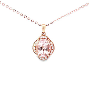 經典摩根石圍石鑽石吊墜