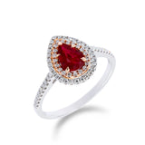 《天使 • 圍石》雙鑽梨形紅寶石 - WILLS JEWELLERY