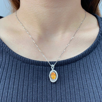 芬達石．光環鑲鑽吊咀 - WILLS JEWELLERY