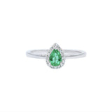梨形綠寶石鑽石戒指 - WILLS JEWELLERY