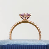 枕形粉紅色尖晶石鑽石戒指 - WILLS JEWELLERY