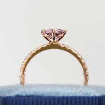 枕形粉紅色尖晶石鑽石戒指 - WILLS JEWELLERY