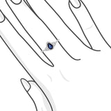 梨形藍寶石圍鑽戒指 - WILLS JEWELLERY