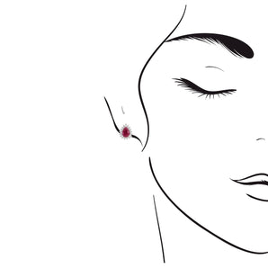 梨形紅寶石戴安娜款鑽石耳環 - WILLS JEWELLERY