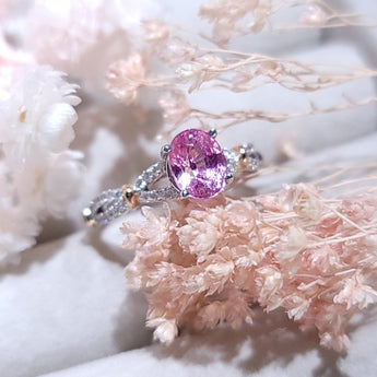 扭紋戒指 · 粉橙色藍寶石 - WILLS JEWELLERY