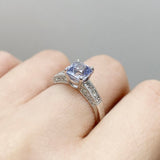 雷地恩形白色藍寶石鑽石戒指 - WILLS JEWELLERY