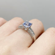 雷地恩形白色藍寶石鑽石戒指 - WILLS JEWELLERY