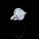 復古梯方圍石橢圓形鑽石戒指 - WILLS JEWELLERY