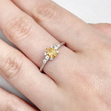 天然梨形黃鑽鑽石戒指 - WILLS JEWELLERY