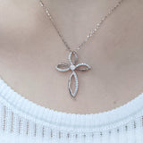 馬眼形十字架鑽石吊墜 - WILLS JEWELLERY