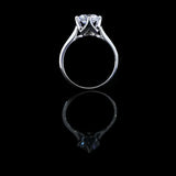 經典四爪皇冠雕刻刀肶鑽石戒指款式 - WILLS JEWELLERY