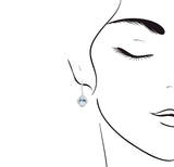 四葉花冰藍色海藍寶圍鑽耳環 - WILLS JEWELLERY