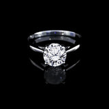 經典四爪大教堂式扁平刀肶鑽石戒指款式 - WILLS JEWELLERY