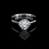 經典四爪皇冠雕刻刀肶鑽石戒指款式 - WILLS JEWELLERY