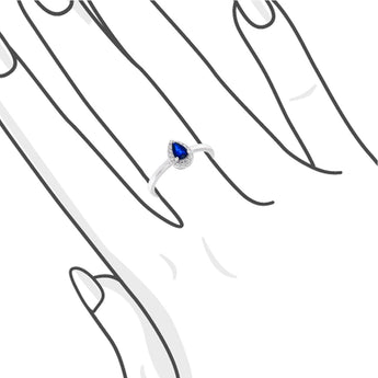 《天使 • 圍石》梨形藍寶石 - WILLS JEWELLERY