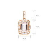 祖母綠形摩根石珠邊圍鑽吊墜 - WILLS JEWELLERY