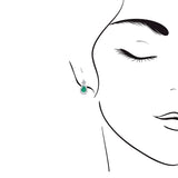 時尚梨形綠寶石鑽石耳環 - WILLS JEWELLERY