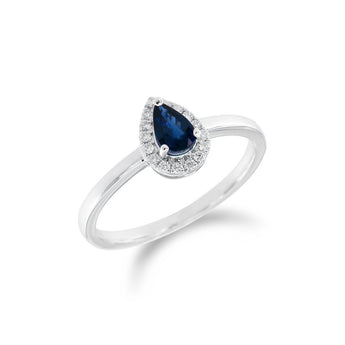 《天使 • 圍石》梨形藍寶石 - WILLS JEWELLERY