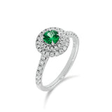 《圓 • 緣》綠寶石雙鑽戒指 - WILLS JEWELLERY