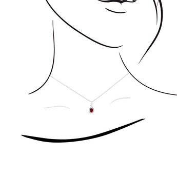 梨形紅寶石鑽石吊墜 - WILLS JEWELLERY