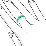 典雅小八角綠寶石鑲鑽戒指 - WILLS JEWELLERY