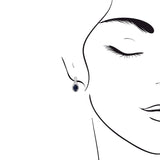 橢圓形藍寶石紐紋圍鑽耳環 - WILLS JEWELLERY