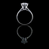 經典四爪尖頂皇冠心形雕刻鑽石戒指款式 - WILLS JEWELLERY