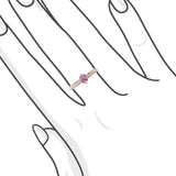 枕形粉紅色尖晶石鑽石戒指 - WILLS JEWELLERY