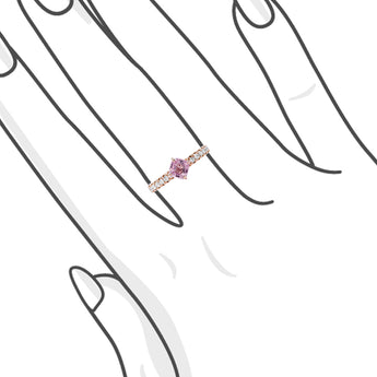 枕形粉紅色尖晶石鑽石戒指 - WILLS JEWELLERY