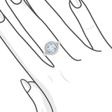 經典圓海藍寶圍鑽戒指 - WILLS JEWELLERY