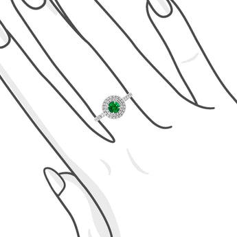 《圓 • 緣》綠寶石雙鑽戒指 - WILLS JEWELLERY