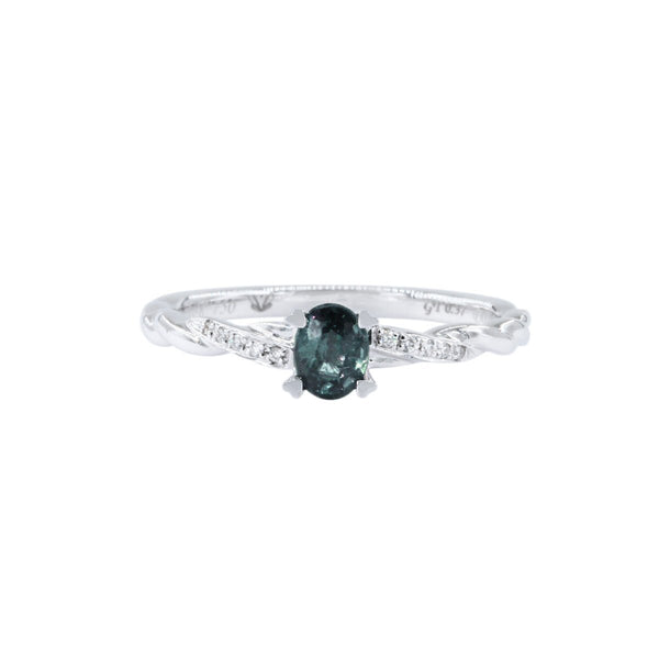 Vine・Oval Colour-Change Garnet Diamond Twist Ring WILLS JEWELLERY