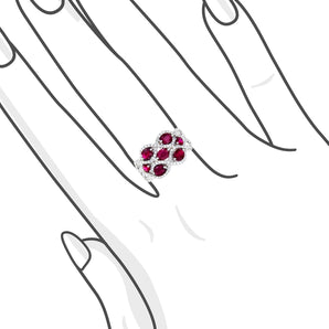 華麗紅寶石與交織圍邊鑽石戒指 - WILLS JEWELLERY