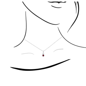 梨形紅寶石圍鑽吊墜 - WILLS JEWELLERY