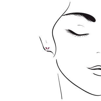 紅寶石蝴蝶鑽石耳環 - WILLS JEWELLERY