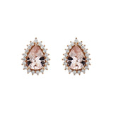 戴安娜款梨形摩根石圍鑽耳環 - WILLS JEWELLERY