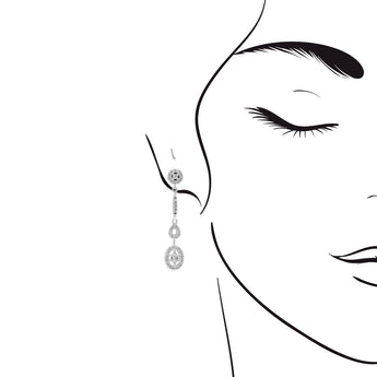 拼鑲鑽石垂式耳環 - WILLS JEWELLERY