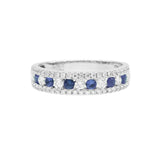 藍寶石鑽石間鑲逼鑲鑽石戒指 - WILLS JEWELLERY