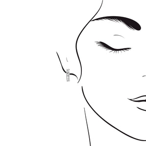 雙行鑽石圈形耳環 - WILLS JEWELLERY